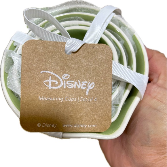 Rae Dunn Tinkerbell Measuring Cups, Set of 4, green handle and interior - Picture 4 of 5